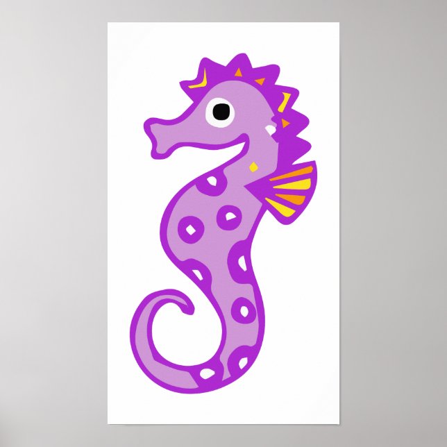 Seepferd-313946 CARTOON NIEDLICHES Seepferd Fisch  Poster (Vorne)