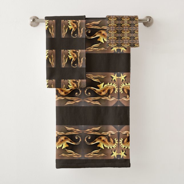 Seepferd abstrakt badhandtuch set (Insitu)