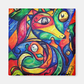 Seepferd-Abstraktion Magnet