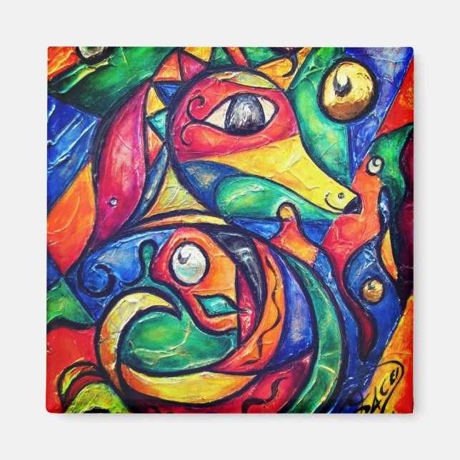 Seepferd-Abstraktion Magnet (Vorne)