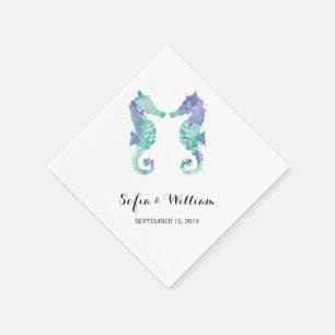 Seepferd an der Küste Hochzeit Serviette