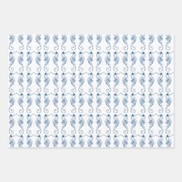 Seepferd an der Küste und Starfish Geschenkpapier Set