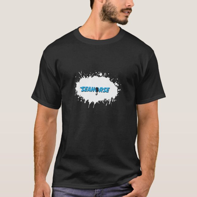 Seepferd Animal Fun Splash T-Shirt (Vorderseite)