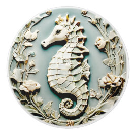 Seepferd Art Nouveau Imitats Relief Links gegenübe Keramikknauf