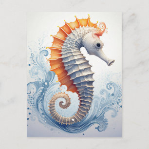 Seepferd auf den Meereswellen Postkarte
