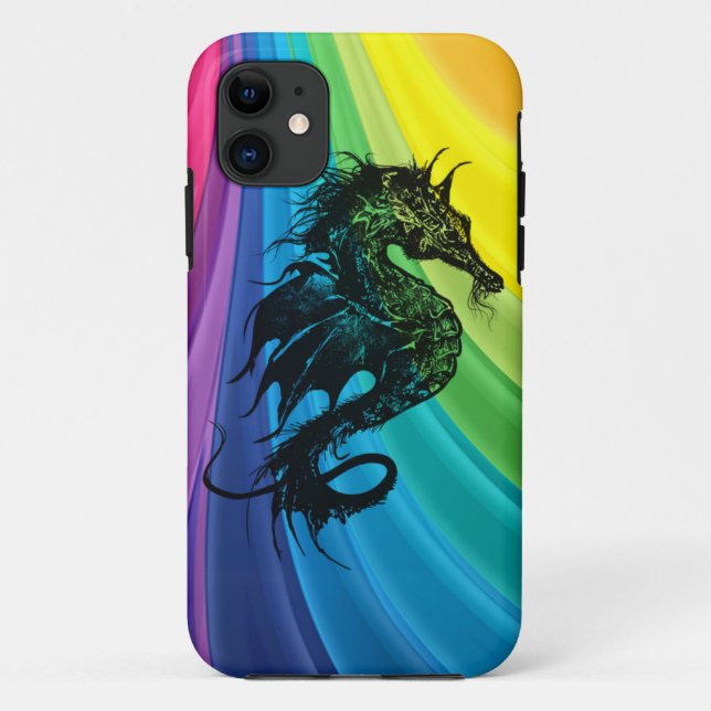Seepferd auf Rainbow Case-Mate iPhone Case (Rückseite)