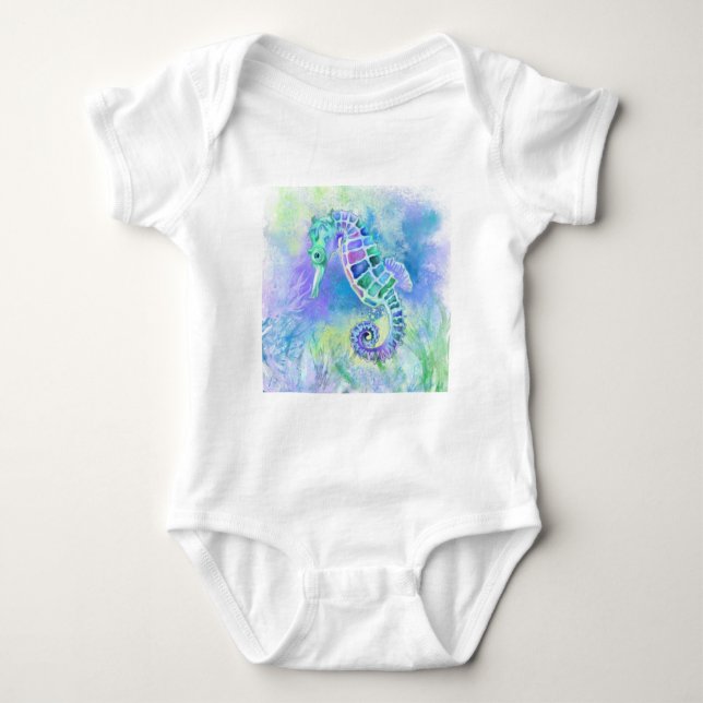 Seepferd Baby Bodysuit Baby Strampler (Vorderseite)