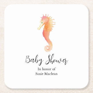 Seepferd Baby Dusche Napkin Rechteckiger Pappuntersetzer