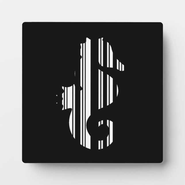 SEEPFERD BAR CODE Fish Strichcode Muster Design Fotoplatte (Vorderseite)