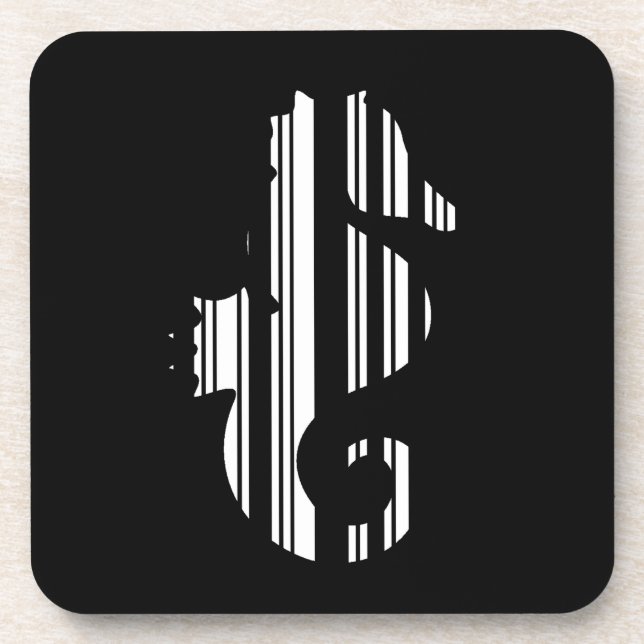SEEPFERD BAR CODE Fish Strichcode Muster Design Getränkeuntersetzer (Vorderseite)