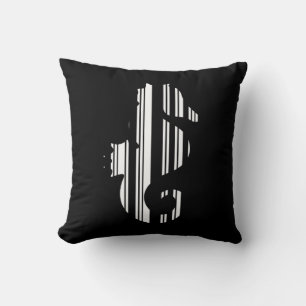 SEEPFERD BAR CODE Fish Strichcode Muster Design Kissen