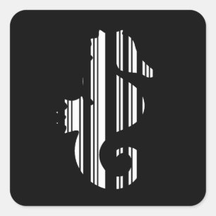 SEEPFERD BAR CODE Fish Strichcode Muster Design Quadratischer Aufkleber