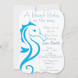 Seepferd Beach Baby Invite (Junge) Einladung