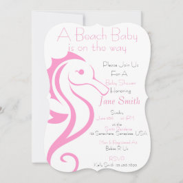 Seepferd Beach Baby Invite (Mädchen) Einladung