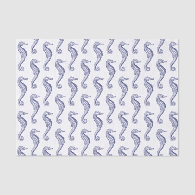 Seepferd Beach Theme - Blue Seidenpapier (Vorderseite)