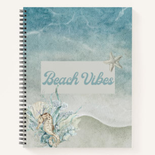 Seepferd Beach Theme Spiral Notebook Notizbuch