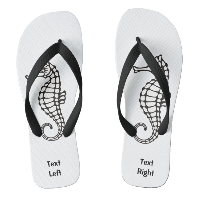 Seepferd Black Flip Flops (Fußbett)