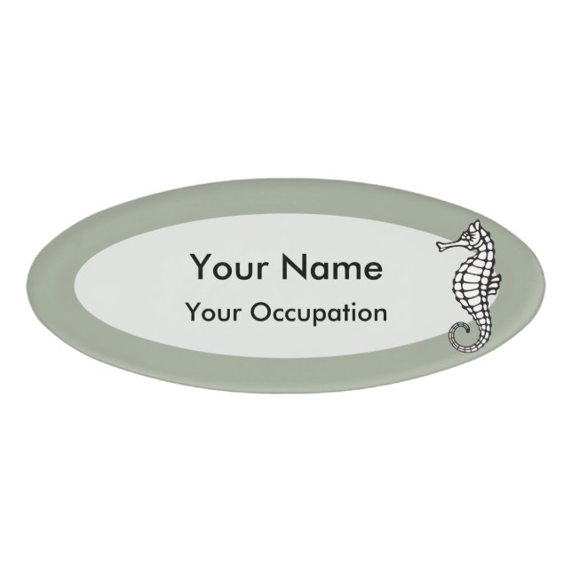 Seepferd Black Namenschild (Vorderseite)