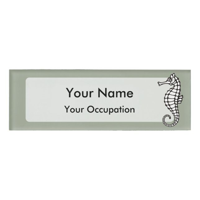 Seepferd Black Namenschild (Vorderseite)
