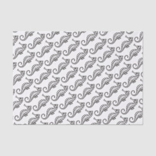 Seepferd Black Seidenpapier