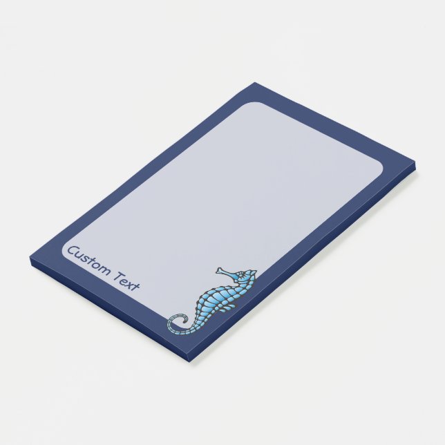 Seepferd Blau Post-it Klebezettel (angewinkelt)