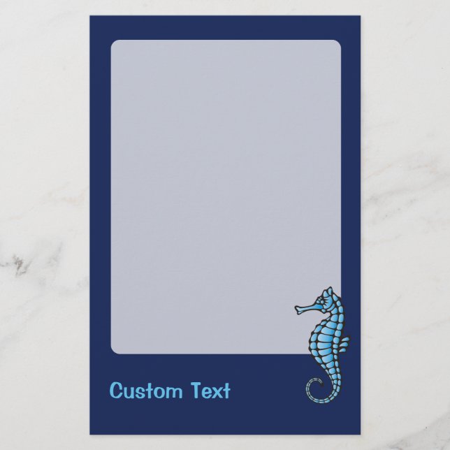Seepferd Blue Briefpapier (Vorderseite)
