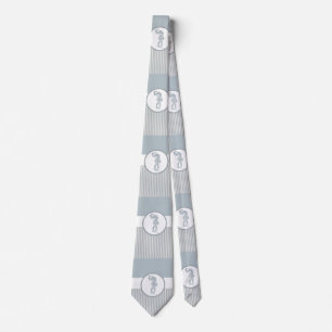 Seepferd Blue Classic Nautical Elegante Krawatte