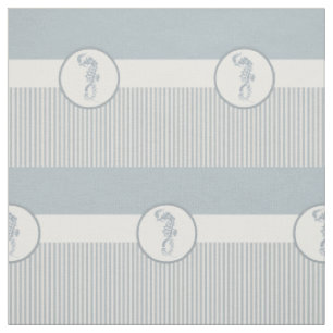 Seepferd Blue Classic Nautical Elegante Stoff