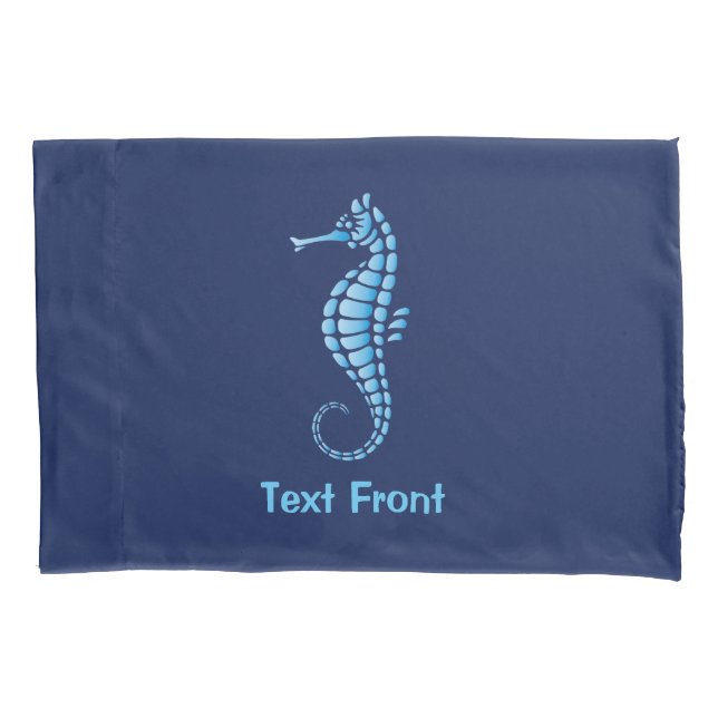 Seepferd Blue Kissenbezug (Vorderseite)