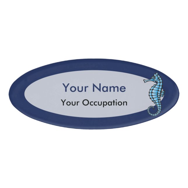 Seepferd Blue Namenschild (Vorderseite)