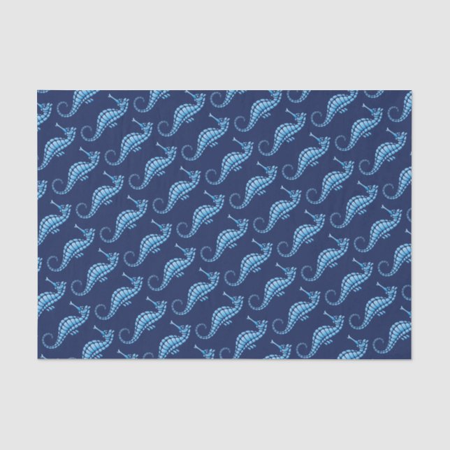 Seepferd Blue Seidenpapier (Vorderseite)
