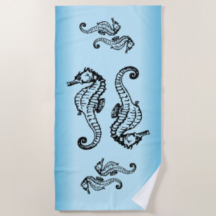 Seepferd Blue Strandtuch