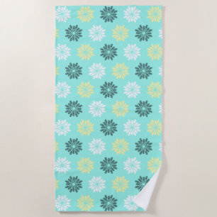 Seepferd Blume Aqua Beach Handtuch