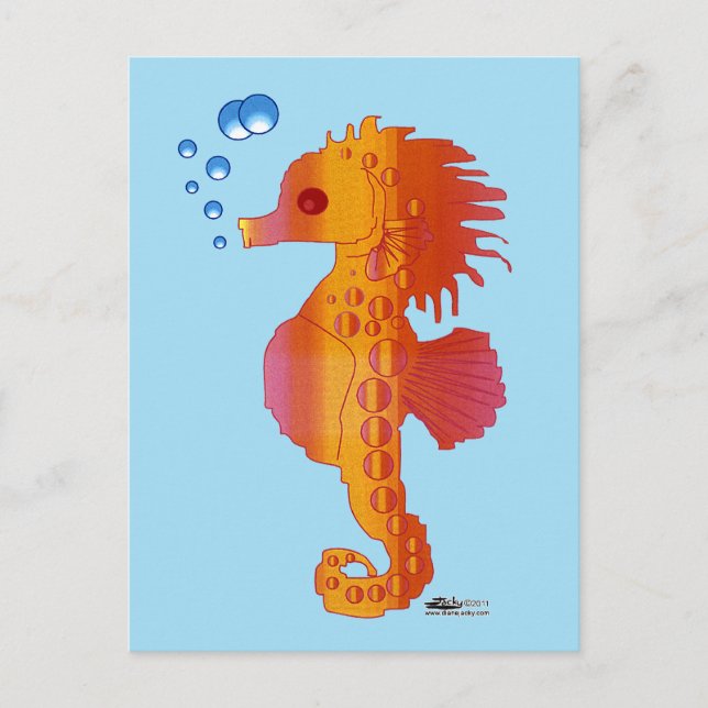 Seepferd Bubble Baby Postkarte (Vorderseite)