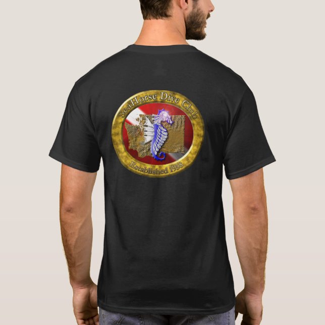 Seepferd Club Wappen T-Shirt-Shirt T - Shirt (Rückseite)