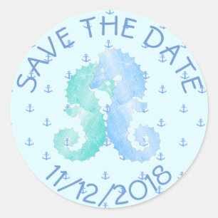 Seepferd Couple Blue Green Seepferds Stickers