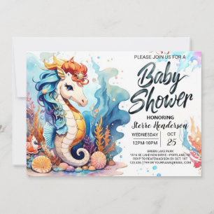 Seepferd Dreamscape Babydusche Einladung