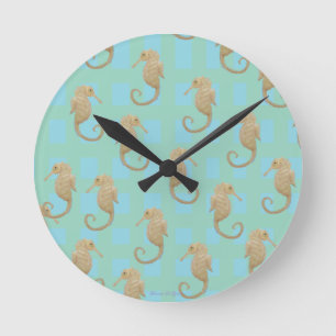 Seepferd Fish Maureen Girard Courage Ocean Healin Runde Wanduhr