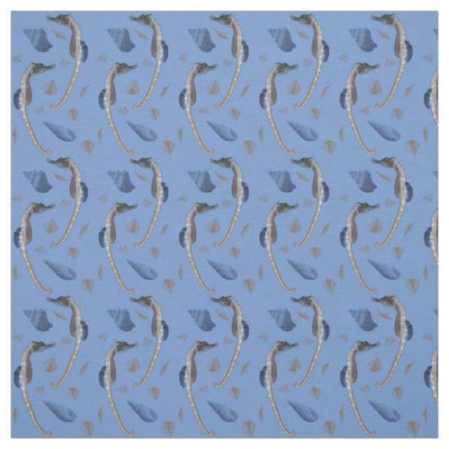 Seepferd Frenzy Fabric (blau) Stoff (Muster)
