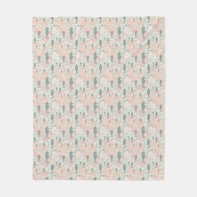 Seepferd Gardens PastellOcean Pattern Fleecedecke (Vorderseite)