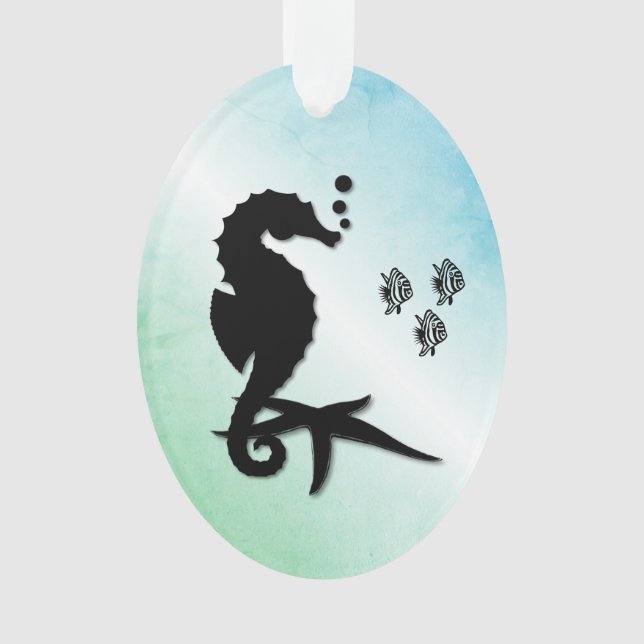 Seepferd ins Grüne Ornament (Vorderseite)