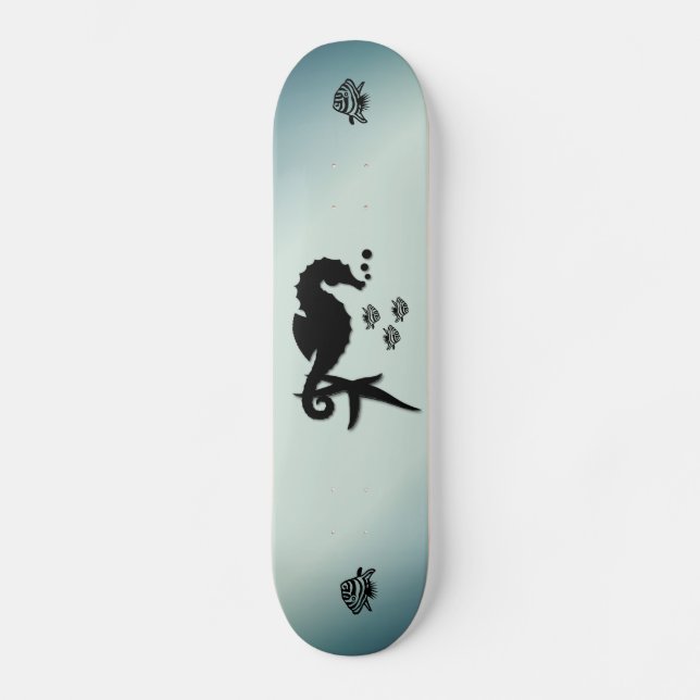 Seepferd ins Grüne Skateboard (Vorderseite)