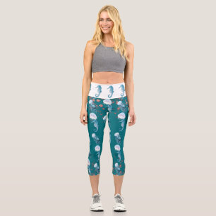 Seepferd Jellyfish Tiefsee Meeresleben Niedlicher  Capri Leggings