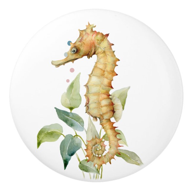 Seepferd KUNST, STRAND, KÜSTENMEERLEBEN Keramikknauf (Vorderseite)