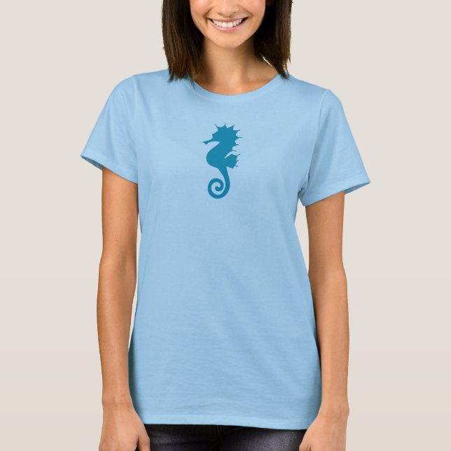 Seepferd-Logo Anpassbarer T - Shirt für Bild und F (Vorderseite)