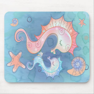 Seepferd Mama und Baby Geschenk für Kinder Mousepad