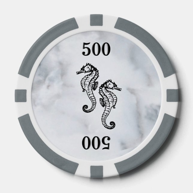 Seepferd Marble Pokerchips (Vorderseite)