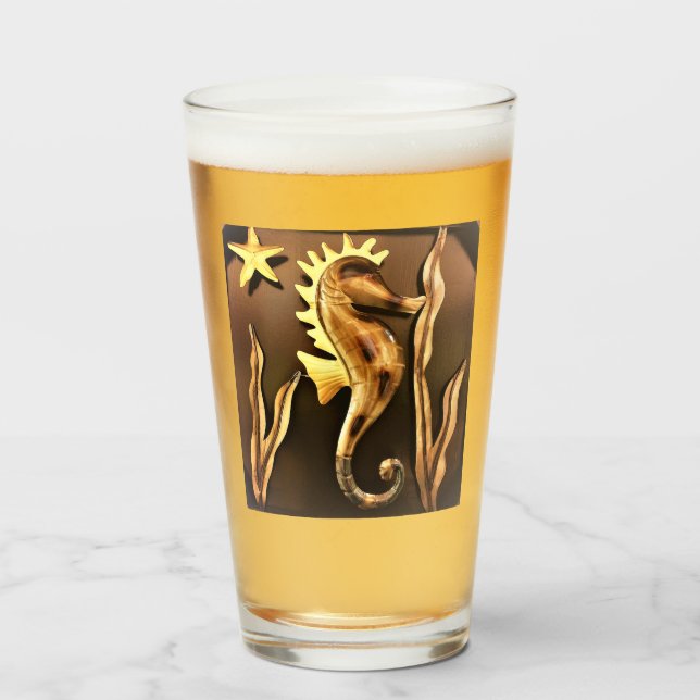 Seepferd Metal Art Glas (Vorne (Gefüllt))