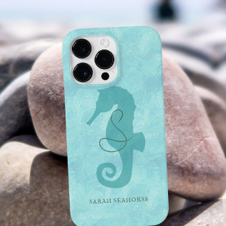 Seepferd Monogram Aqua Blue Cool Tropischer Fisch Case-Mate iPhone Hülle