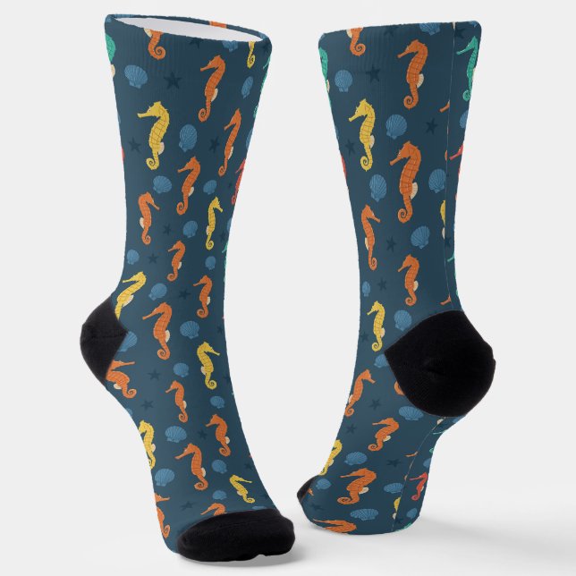 Seepferd Muster Socken (Gewinkelt)